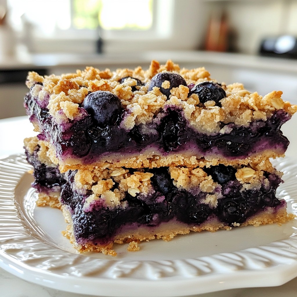 Blueberry Oatmeal Crumble Bars Tasty and Simple Treat