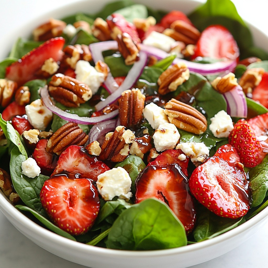 Strawberry Pecan Spinach Salad Fresh and Colorful Dish