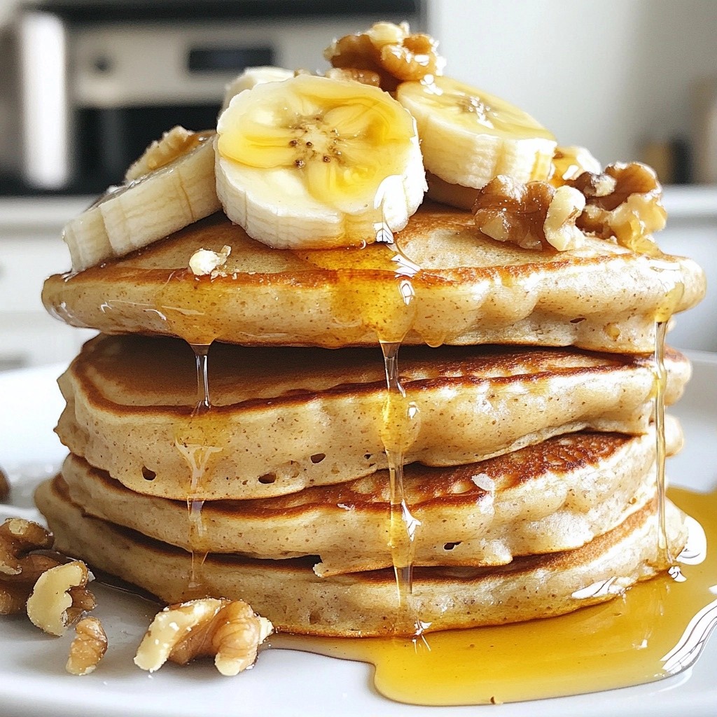 Fluffy Healthy Whole Grain Banana Pancakes Recipe