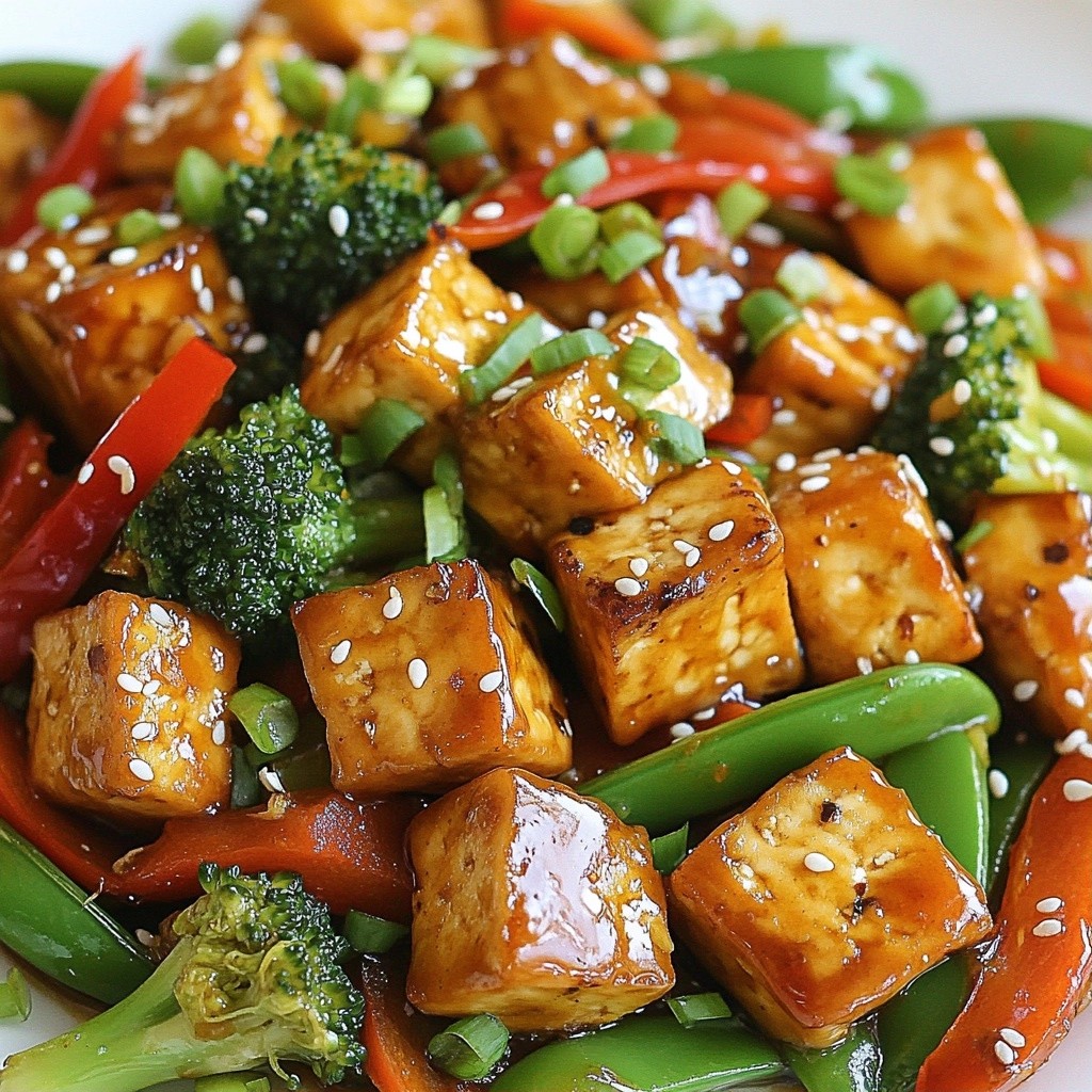 Savory Healthy Garlic Ginger Tofu Stir-Fry Recipe