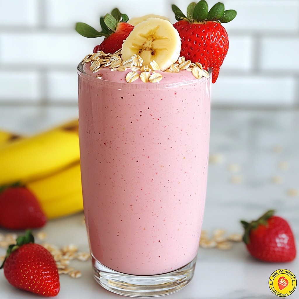 Strawberry Banana Oat Smoothie Creamy and Nourishing