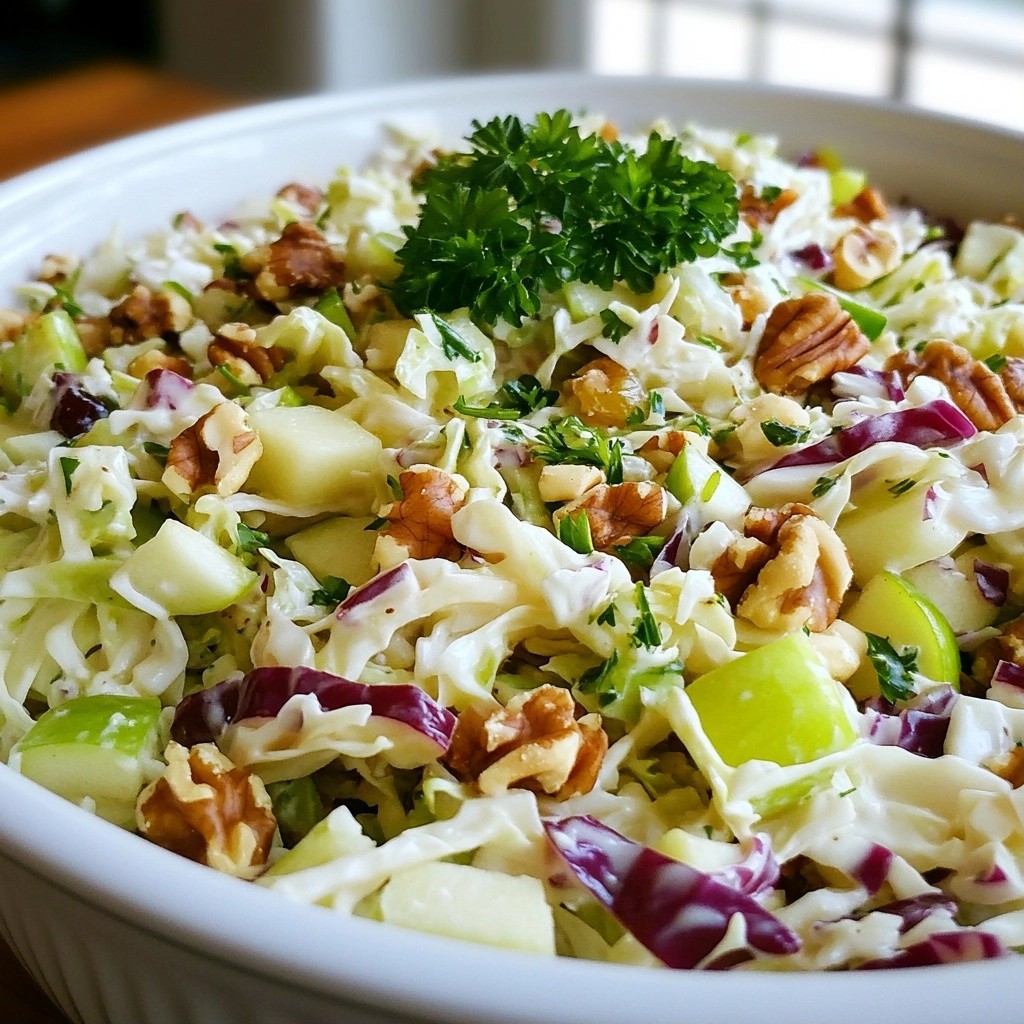 Crunchy Healthy Cabbage Apple and Walnut Salad Recipe