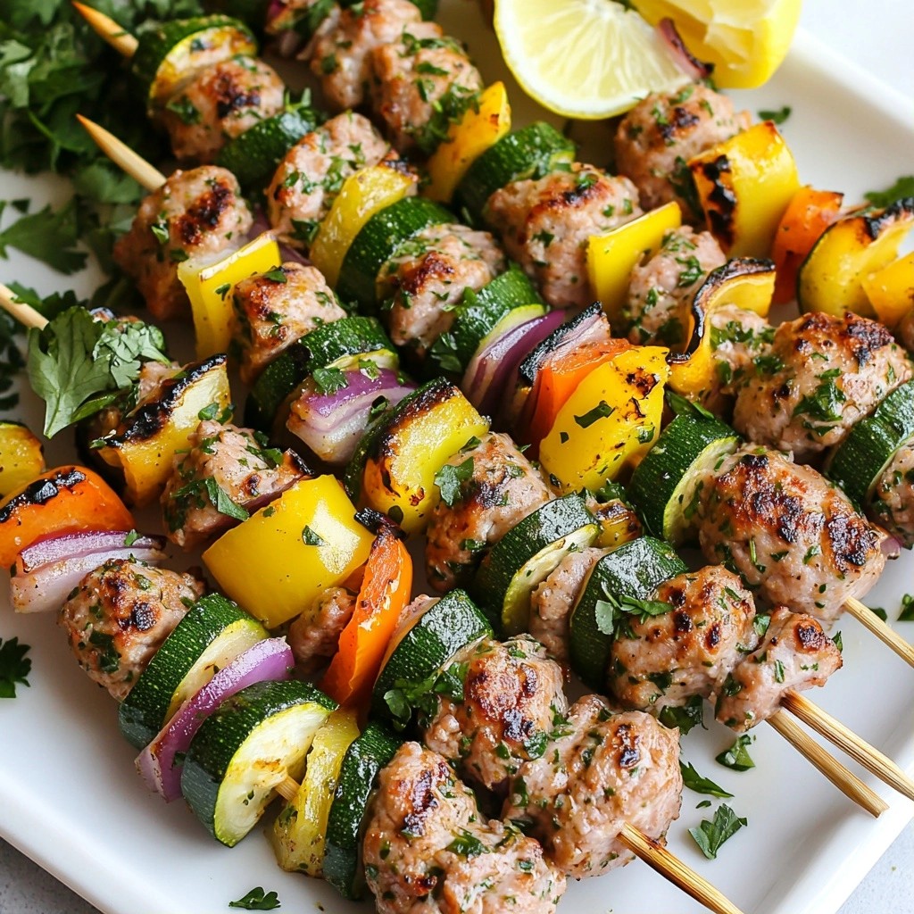 Savory Healthy Grilled Herb Turkey Kabobs Recipe