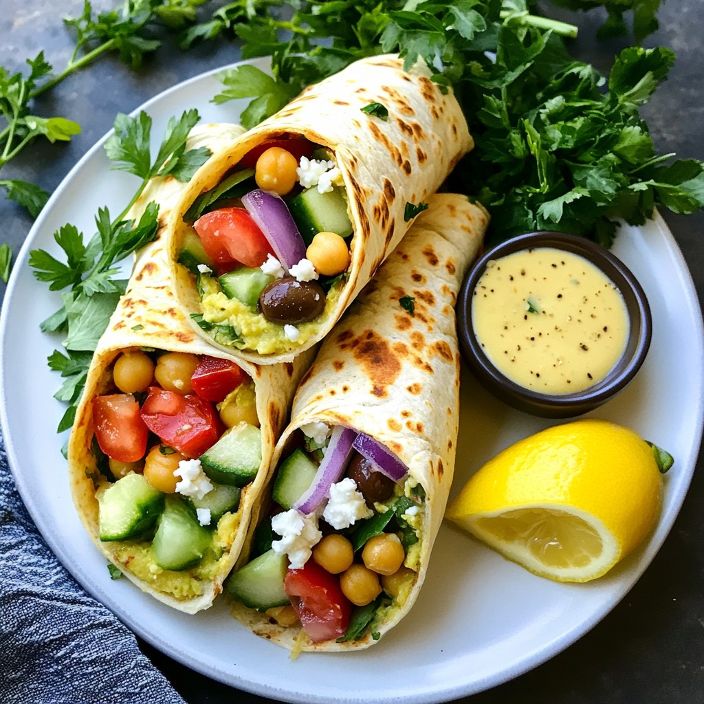 Zesty Healthy Mediterranean Chickpea Wraps Delight