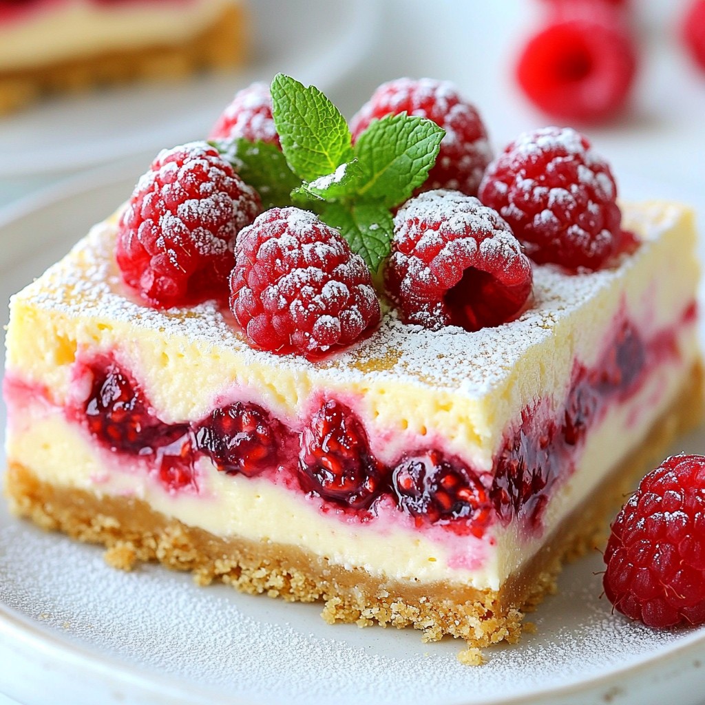 Raspberry White Chocolate Cheesecake Bars Delightful Treat