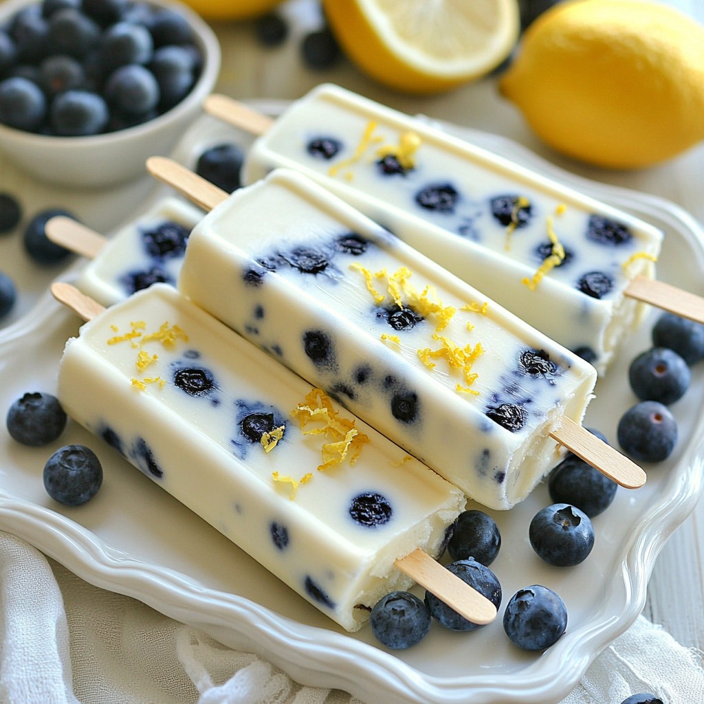 Lemon Blueberry Yogurt Pops Refreshing Frozen Treat