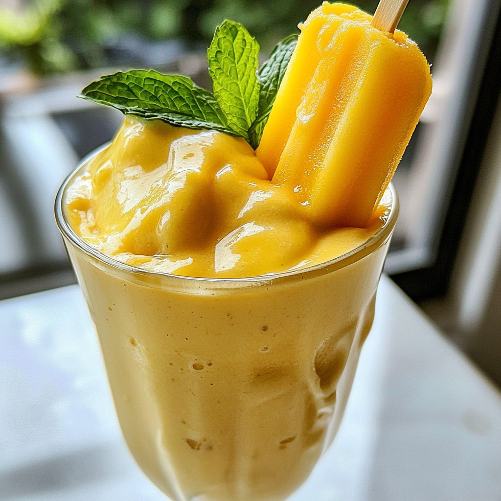 Mango Coconut Popsicle Smoothie Refreshing Cool Treat