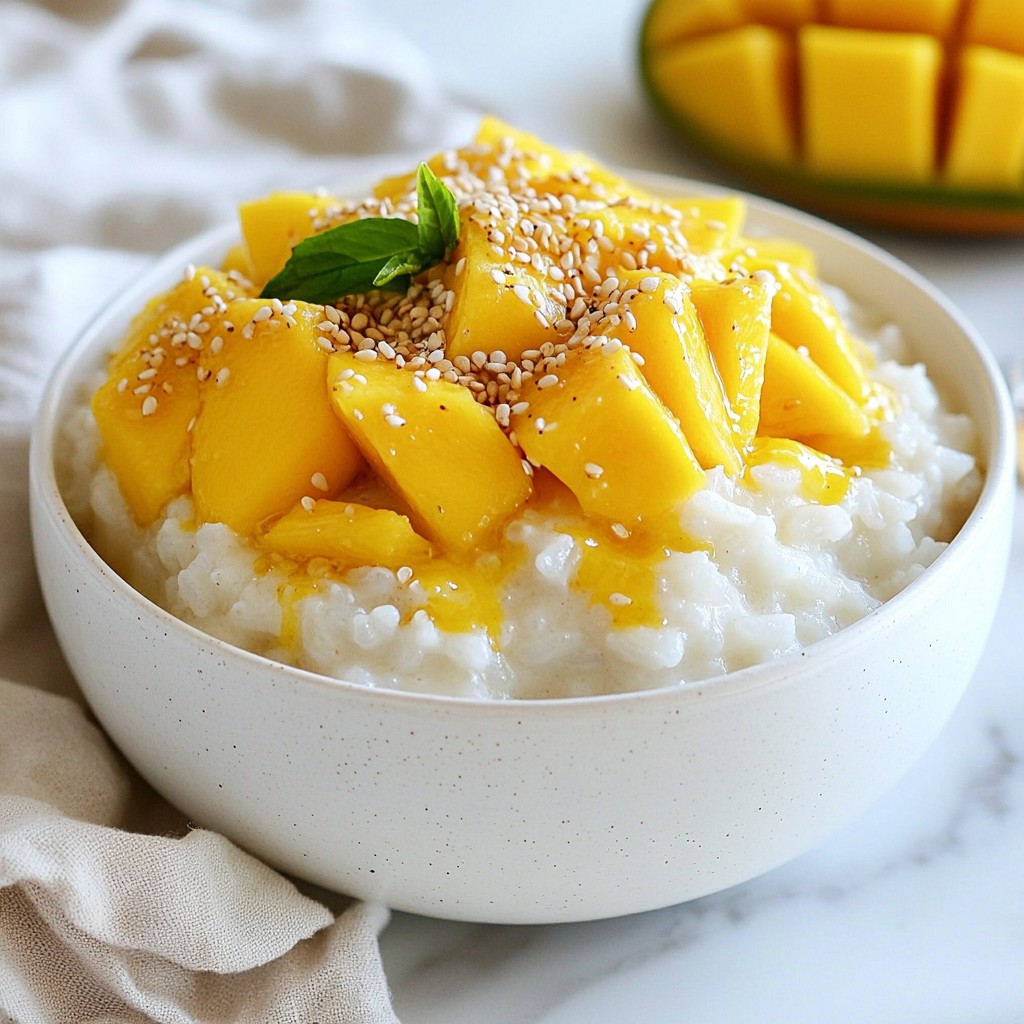 Mango Sticky Rice Pudding Creamy and Flavorful Treat