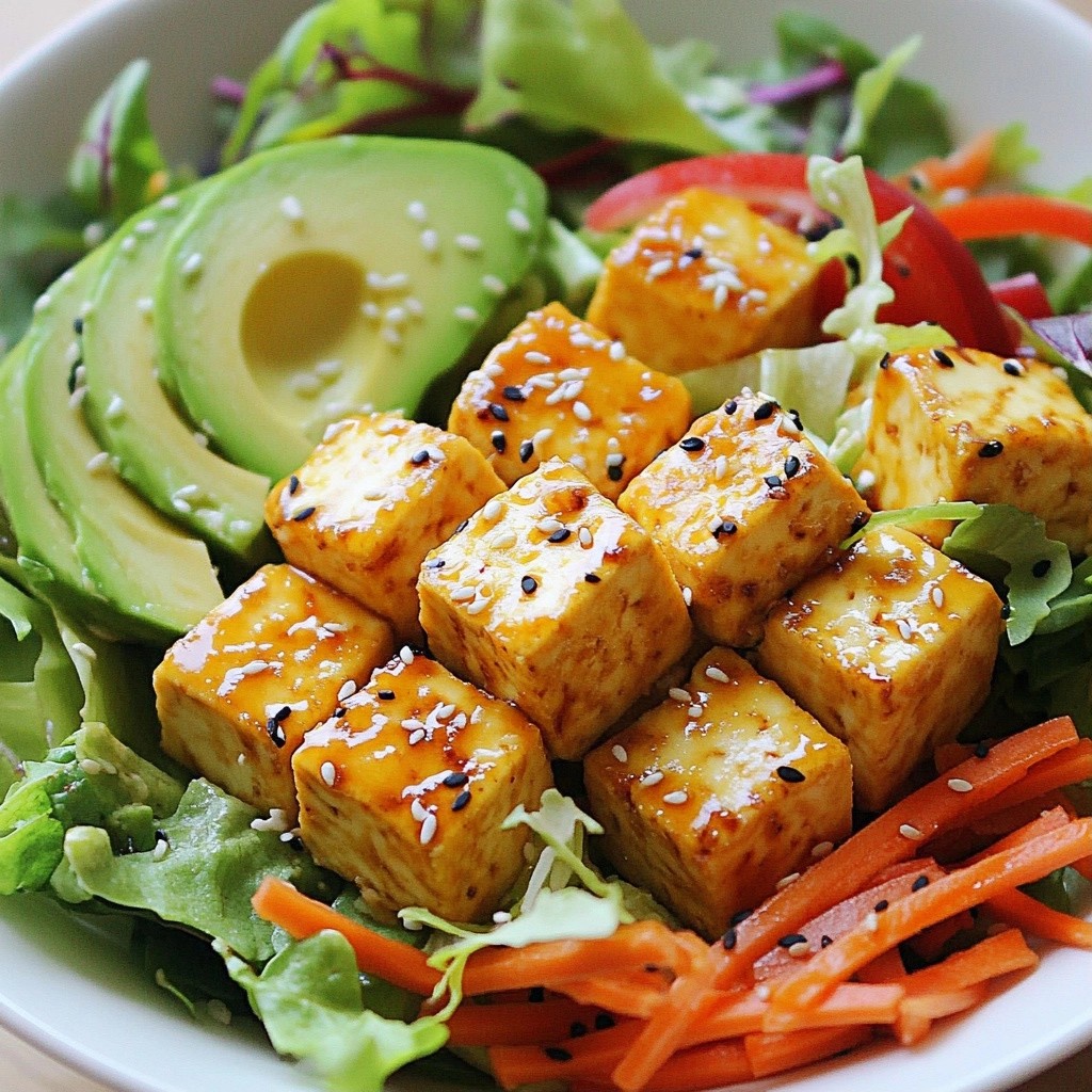 Crispy Healthy Sesame Tofu Salad Flavorful and Fresh