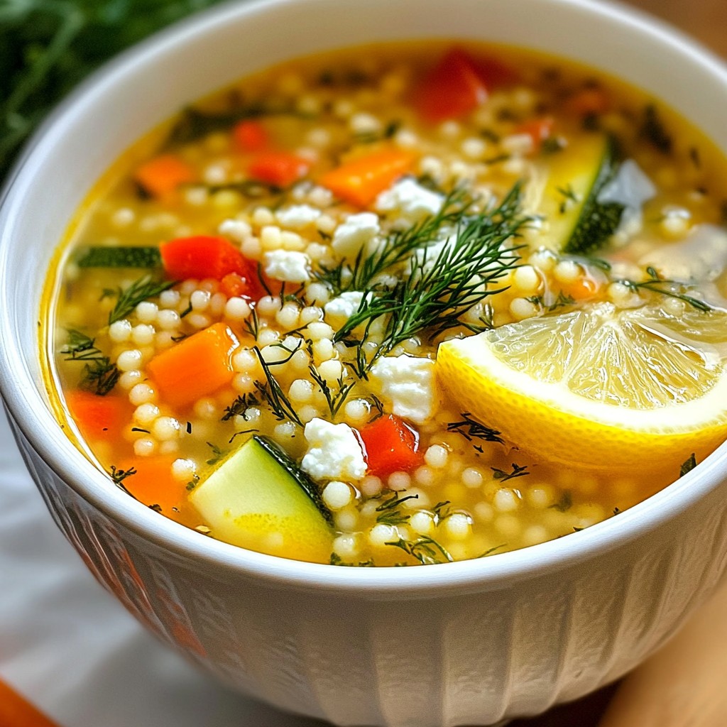 Greek Lemon Couscous Soup Flavorful and Nourishing Bowl