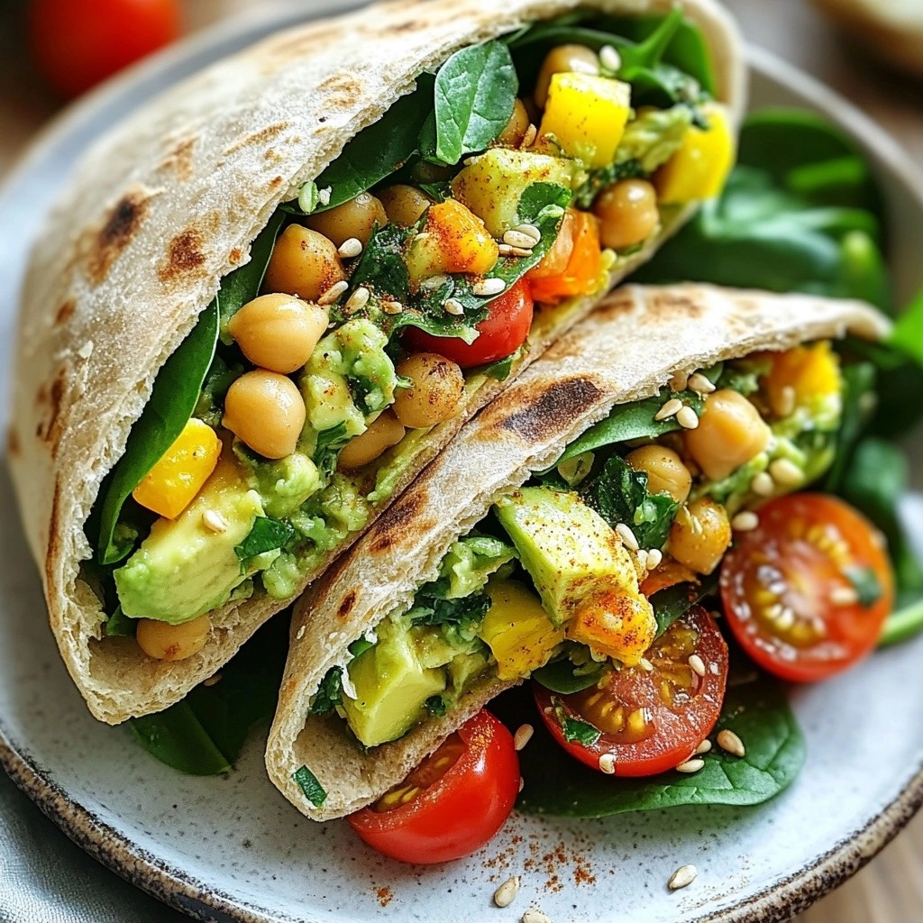 Nutty Healthy Avocado Chickpea Pita Pockets Recipe