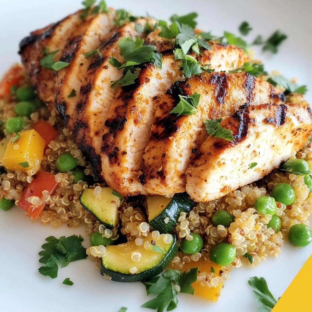 Savory Healthy Grilled Chicken with Quinoa Pilaf Delight