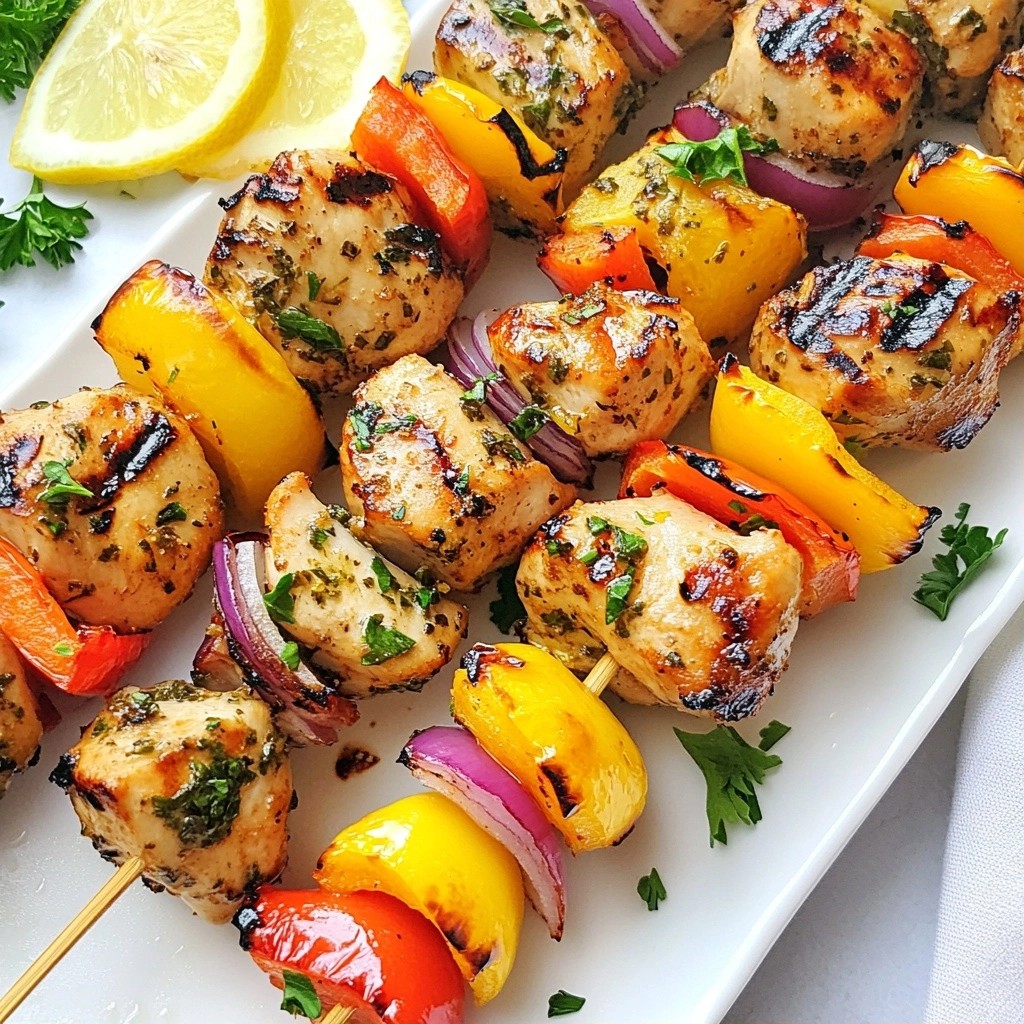 Tender Healthy Grilled Herb Chicken Skewers Recipe