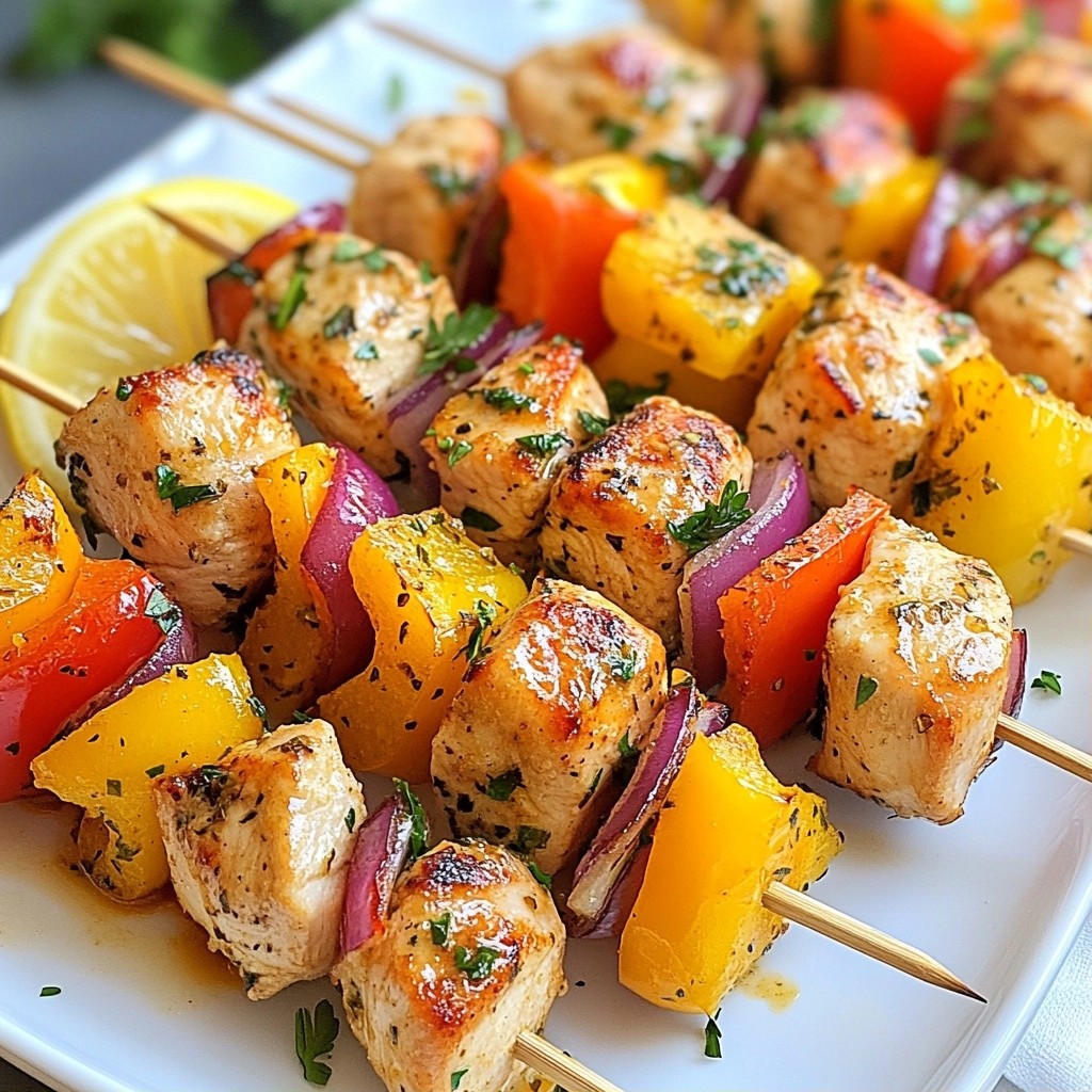Savory Healthy Herb Garlic Chicken Skewers Recipe