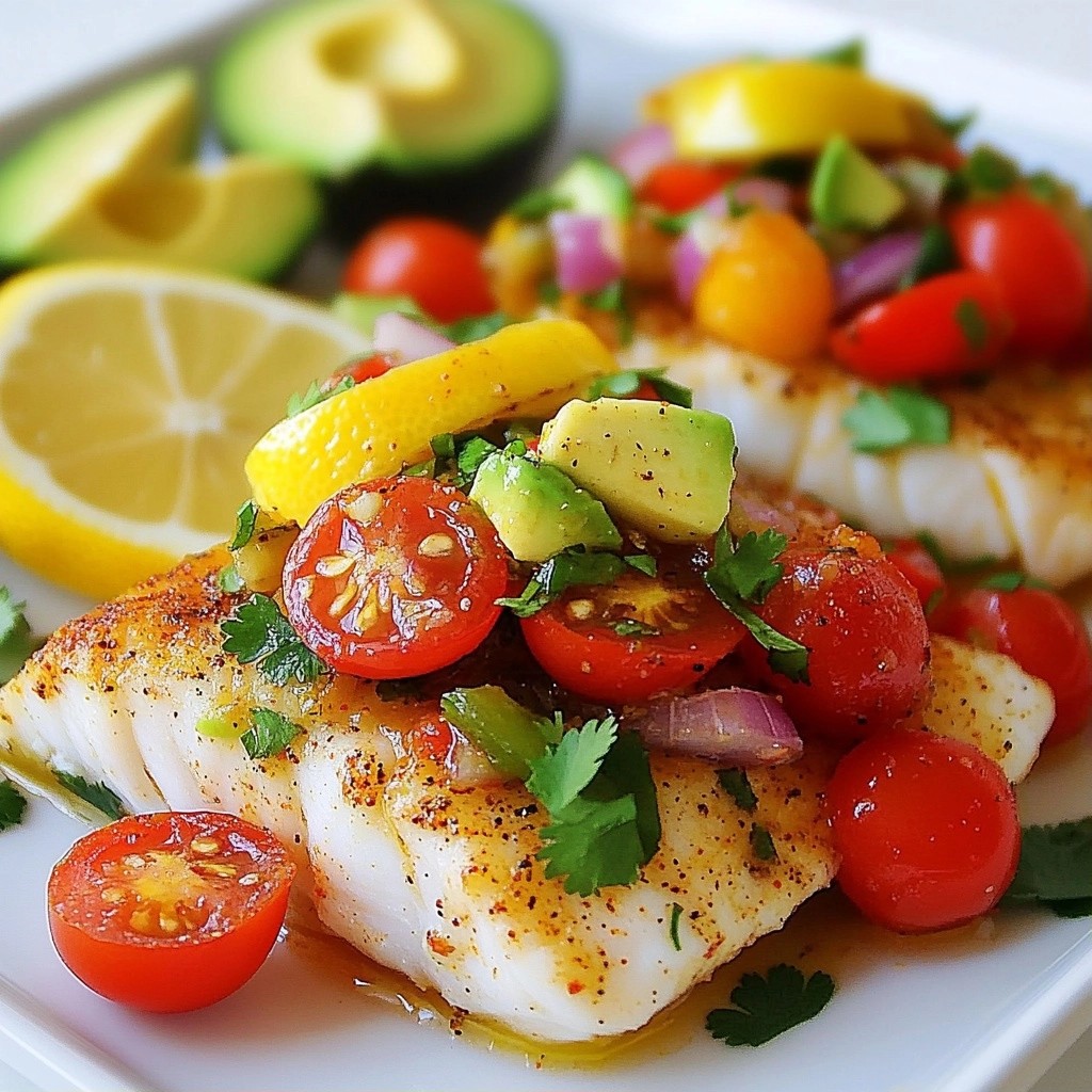 Spicy Healthy Baked Cod with Tomato Salsa Delight