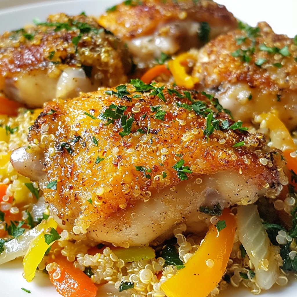 Herb-Crusted Healthy Chicken Thighs with Quinoa Pilaf