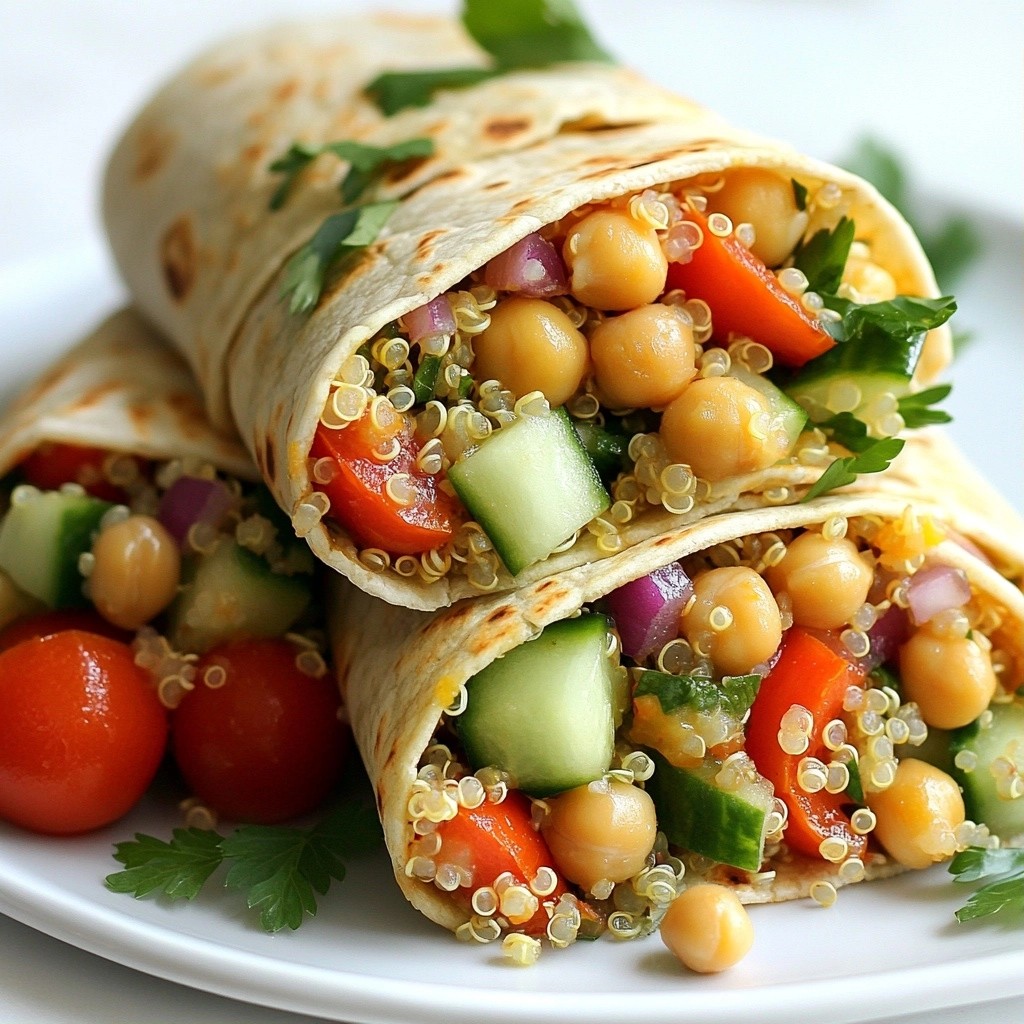 Fresh Healthy Quinoa and Chickpea Salad Wraps Delight