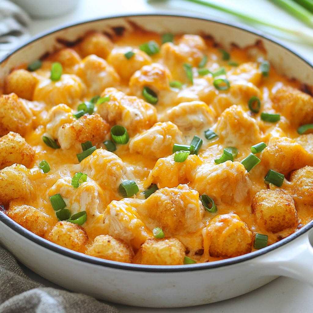 Cheesy Chicken Tater Tot Skillet Simple and Tasty Meal