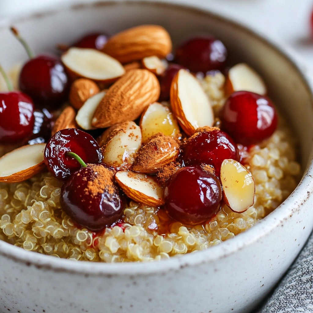 Cherry Almond Breakfast Quinoa Tasty and Healthy Meal