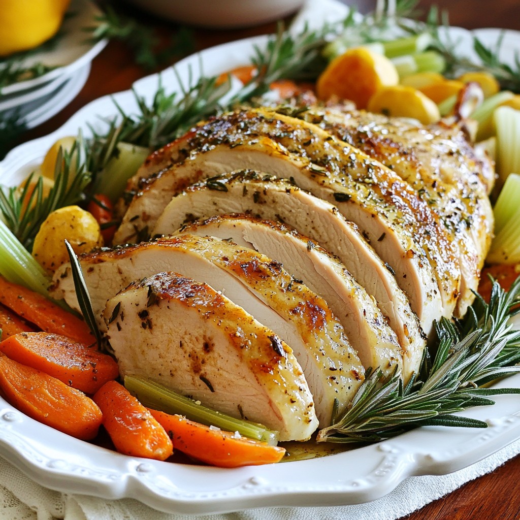 Garlic Herb Roasted Turkey Breast Juicy and Flavorful