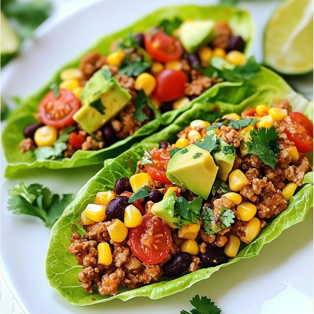 Crunchy Healthy Turkey Taco Lettuce Wraps Recipe