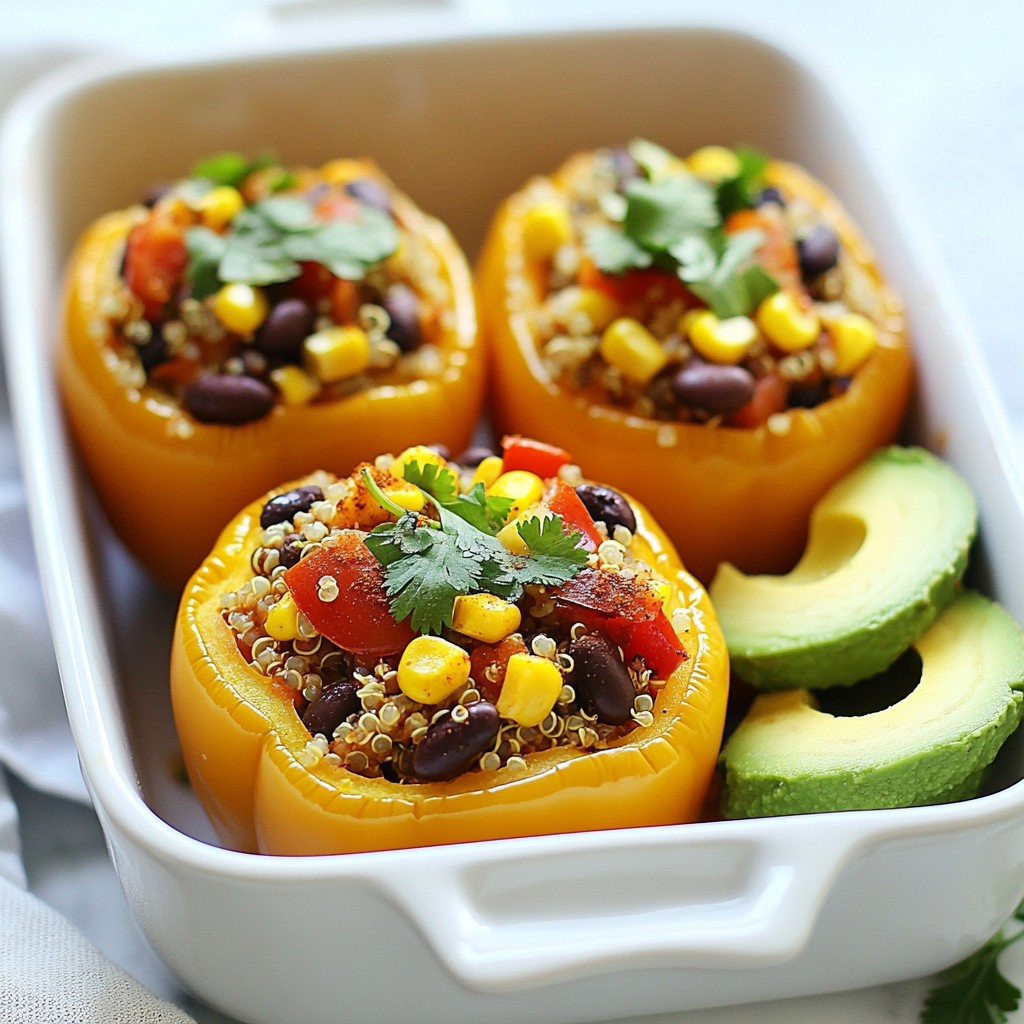 Spicy Healthy Black Bean Stuffed Peppers Recipe