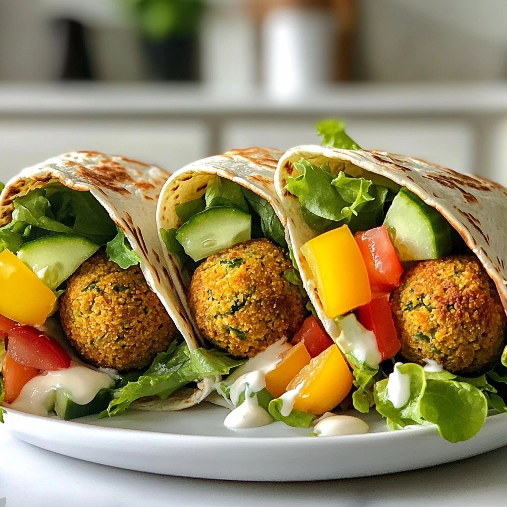 Crispy Healthy Falafel and Veggie Wraps Recipe