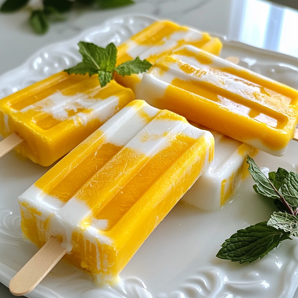 Mango Coconut Popsicles Refreshing Summer Treat