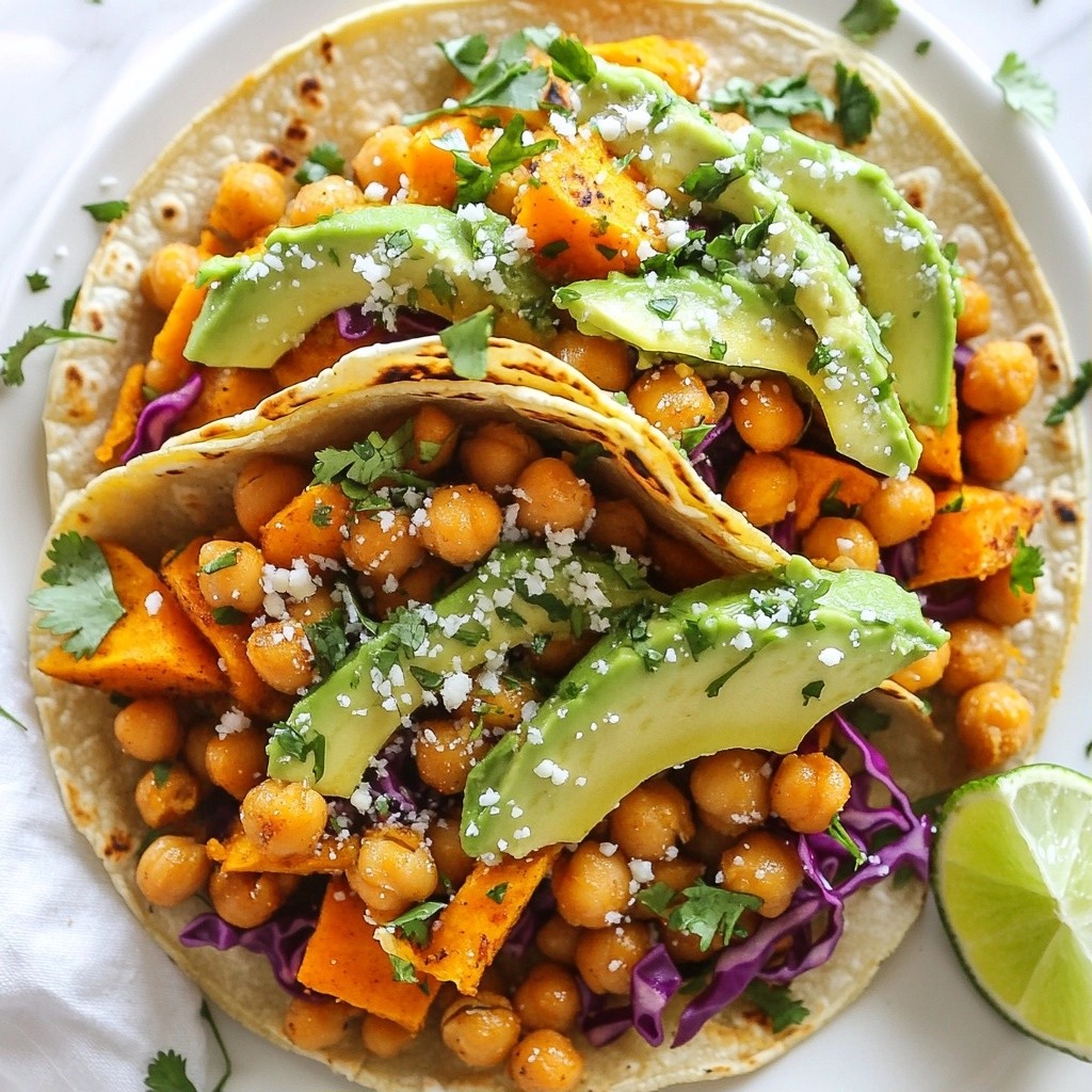 Savory Healthy Sweet Potato Chickpea Tacos Recipe