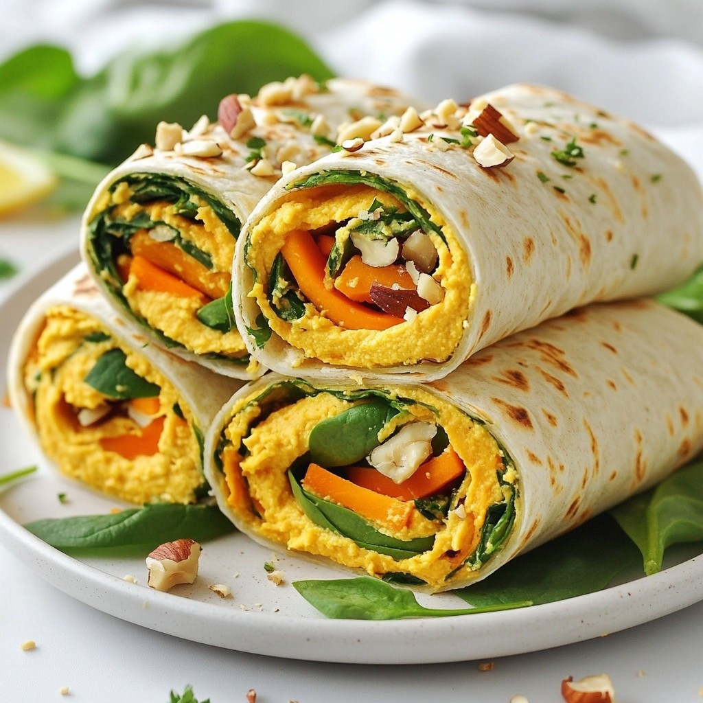 Nutty Healthy Sweet Potato Hummus Wraps Delight