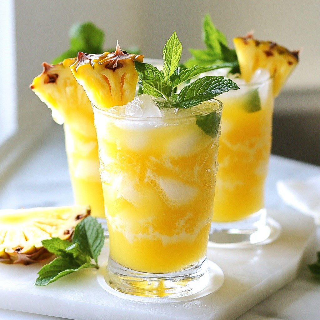 Pineapple Coconut Mojito Mocktail Refreshing Delight