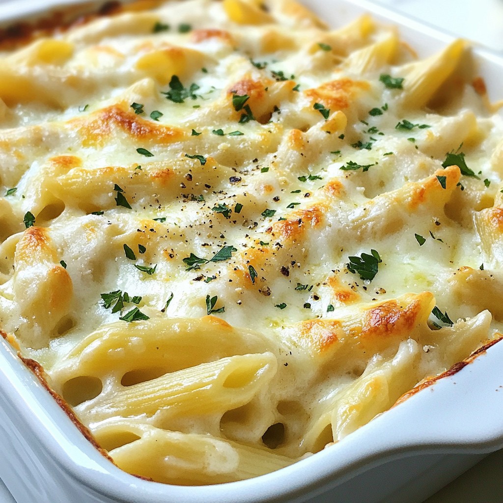 Garlic Parmesan Chicken Alfredo Bake Easy Comfort Meal