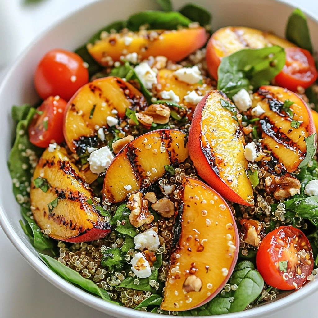 Hearty Healthy Quinoa and Grilled Peach Salad Delight