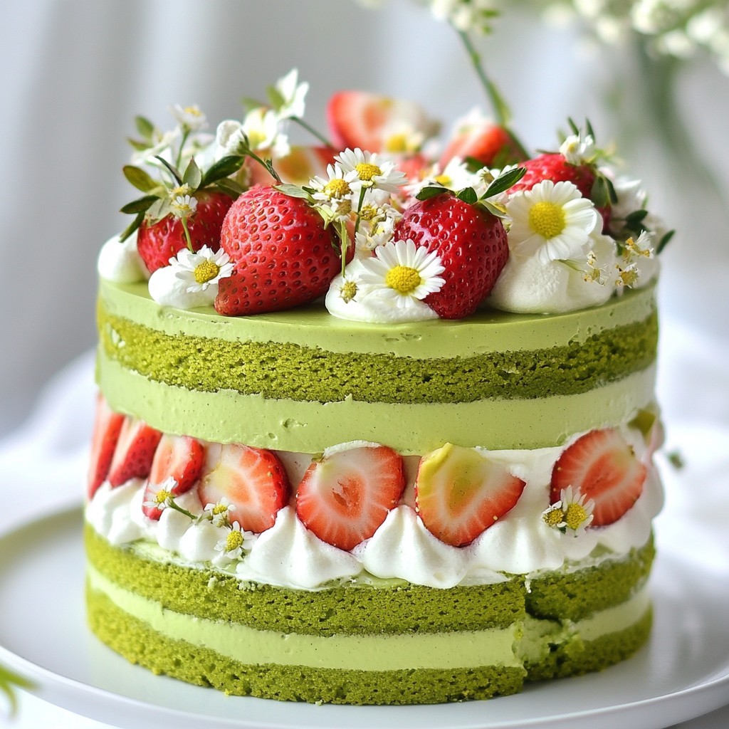 Matcha Strawberry Layer Cake Delightful and Simple Treat