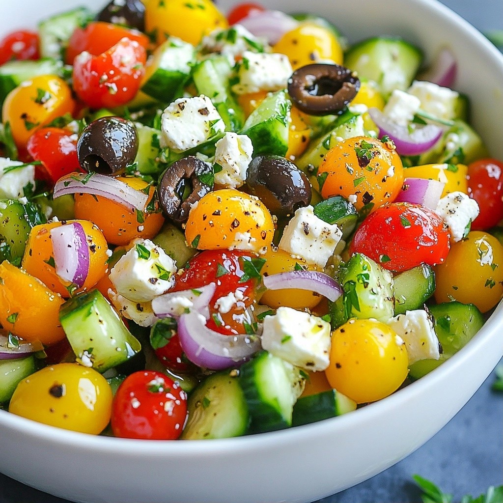 Crunchy Healthy Cucumber Tomato Feta Salad Delight