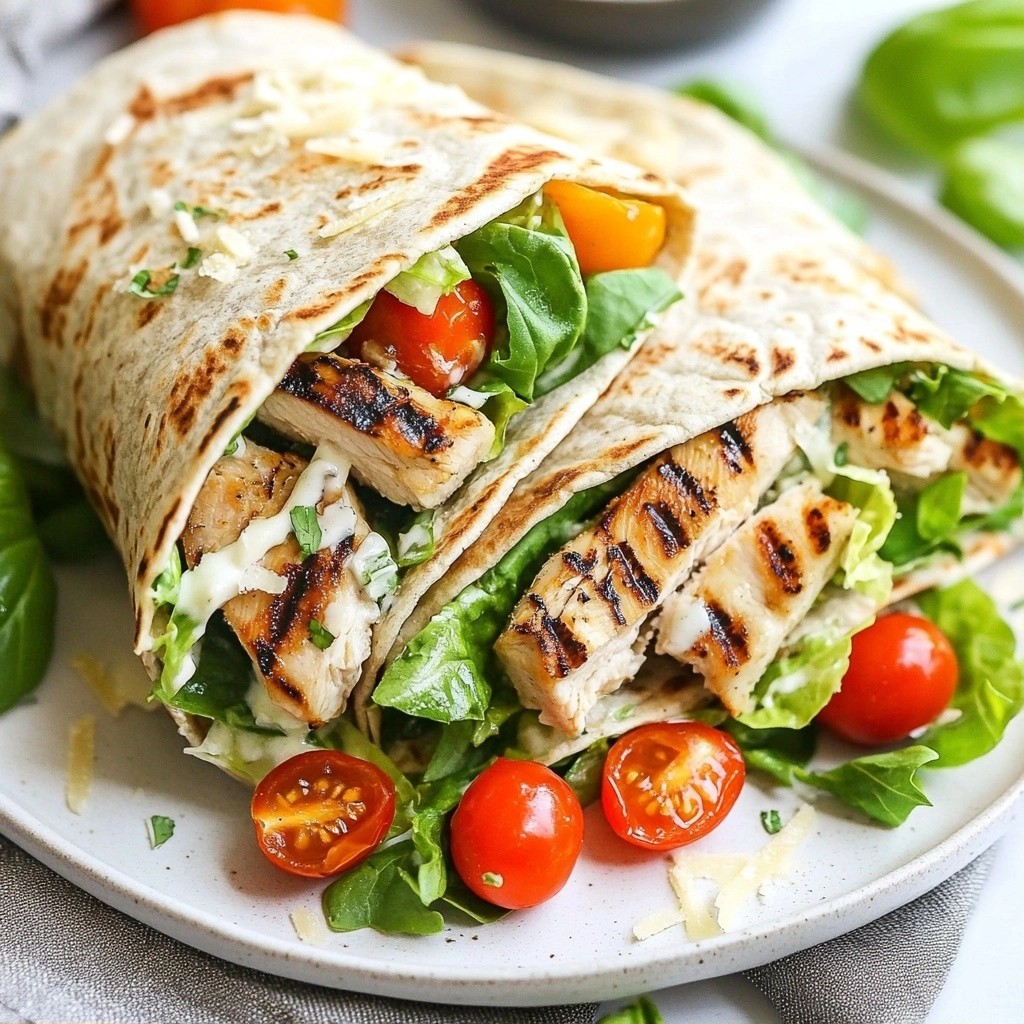 Savory Healthy Grilled Chicken Caesar Wrap Delight